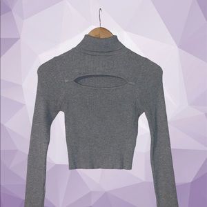 Hera Selection Grey Crop Sweater w Cutout